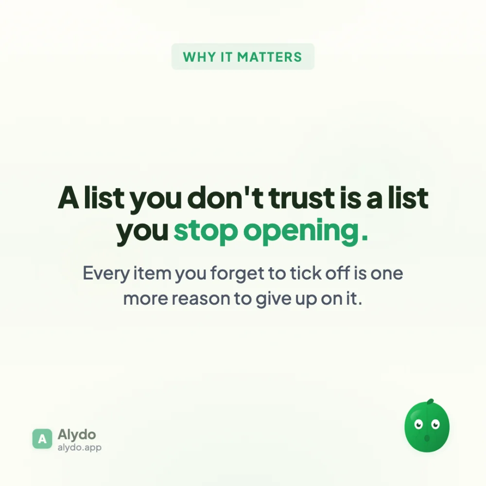 Slide reading: a list you do not trust is a list you stop opening